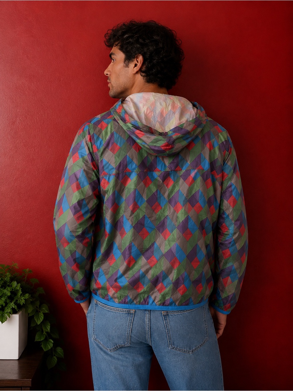 K-Way Men's Multicolor Patterned Packable Jacket - Picture 2 of 6